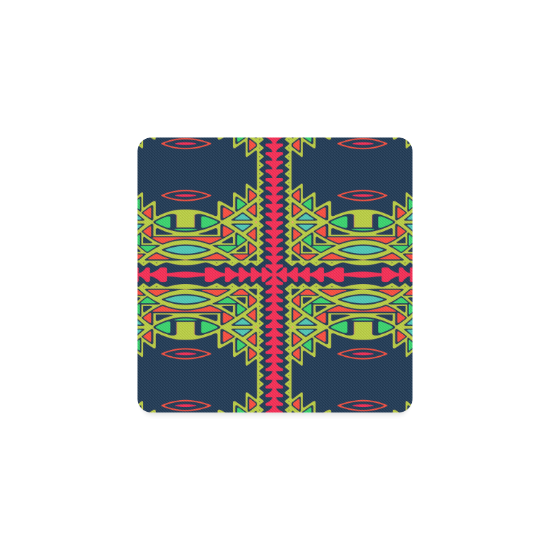 Distorted shapes on a blue background Square Coaster