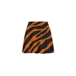 Ripped SpaceTime Stripes - Orange Mini Skating Skirt (Model D36)