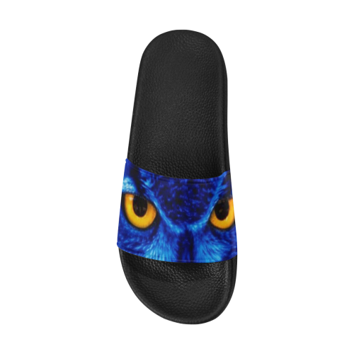 FLASHY BLUE OWL Men's Slide Sandals (Model 057)