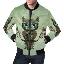 Wonderful owl, diamonds All Over Print Bomber Jacket for Men (Model H19)