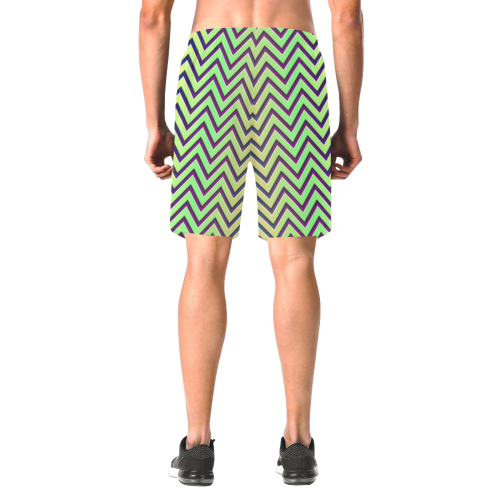 Zig Zag Men's All Over Print Elastic Beach Shorts (Model L20)