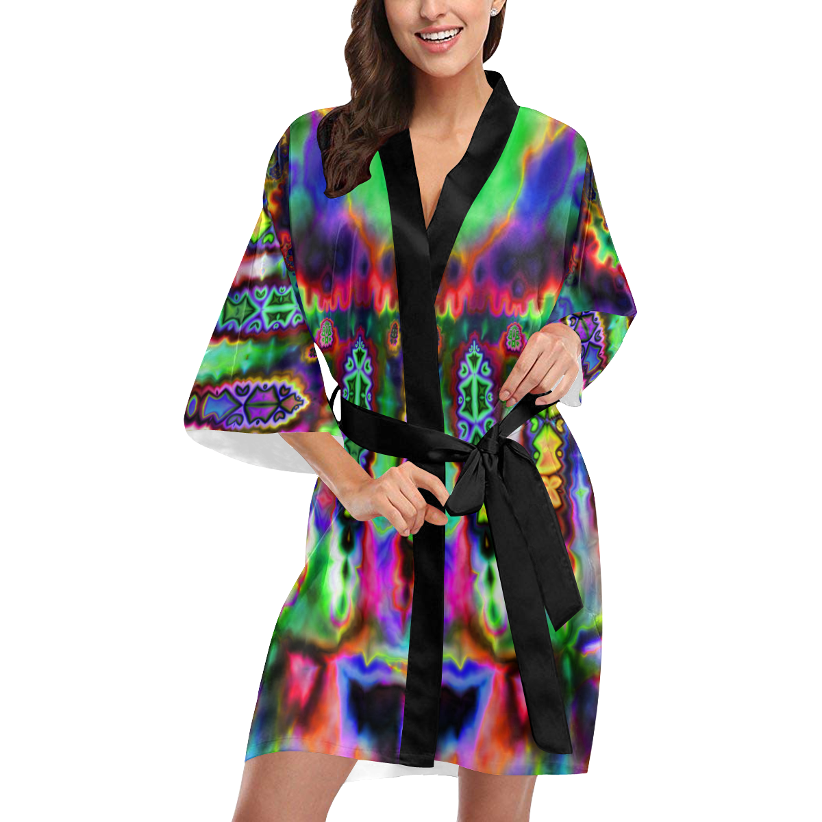 Fractal Acid Bunting Kimono Robe