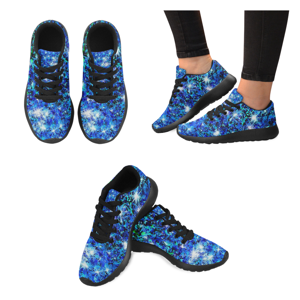 Sparkling Blue by Jera Nour Women's Running Shoes/Large Size (Model 020)