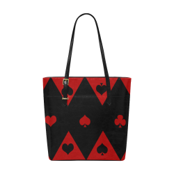 Black Red Play Card Shapes 8x5 Euramerican Tote Bag/Small (Model 1655)