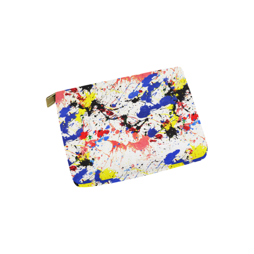Blue and Red Paint Splatter Carry-All Pouch 6''x5''