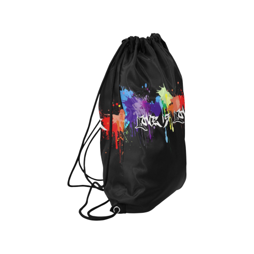 Love is Love Gay Pride Medium Drawstring Bag Model 1604 (Twin Sides) 13.8"(W) * 18.1"(H)