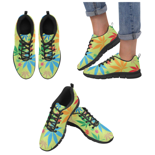 zapatillas de deporte de mujer con hojas de colores Women's Breathable Running Shoes (Model 055)