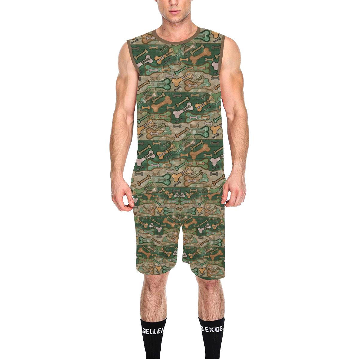 Bones camouflage by Nico Bielow All Over Print Basketball Uniform