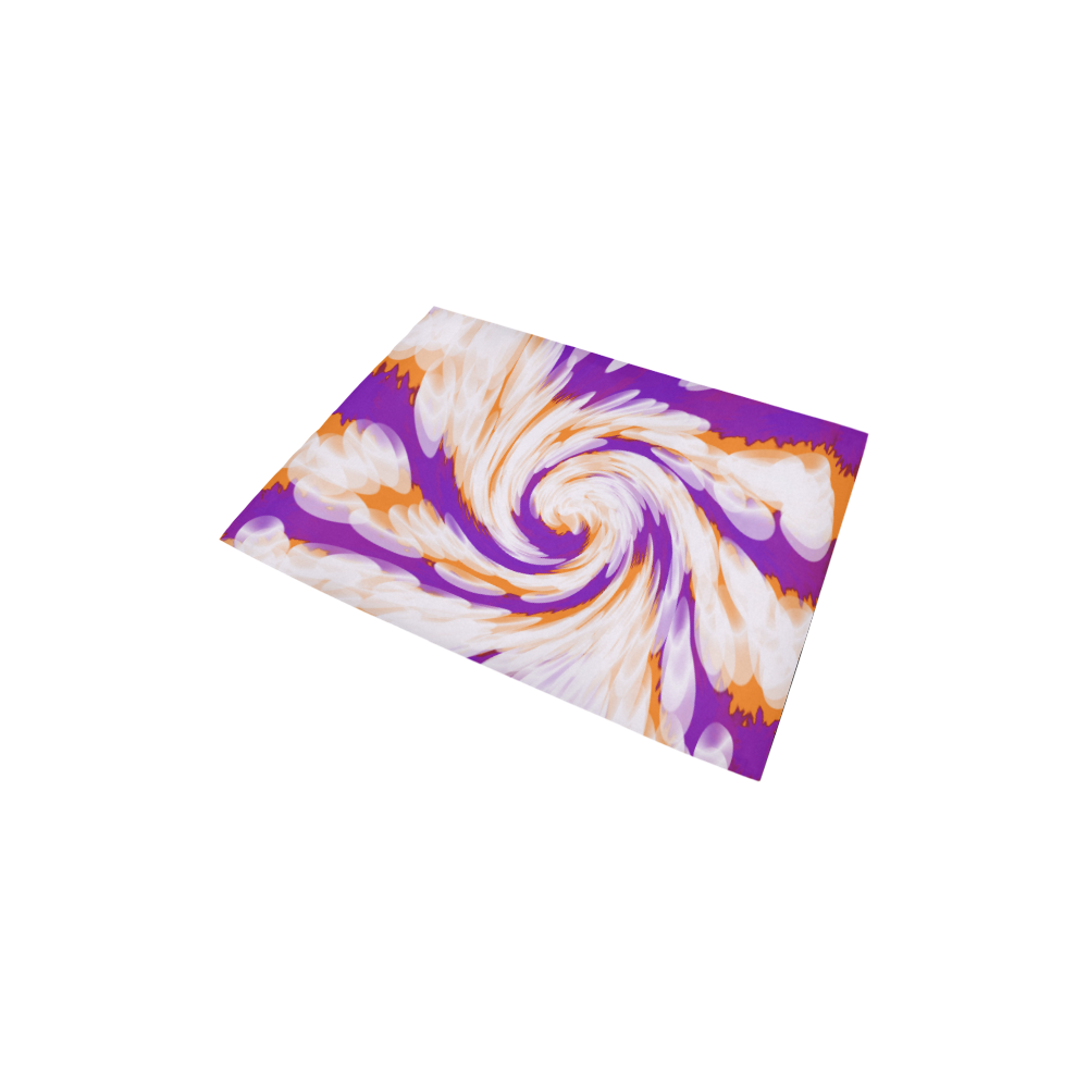 Purple Orange Tie Dye Swirl Abstract Area Rug 2'7"x 1'8‘’