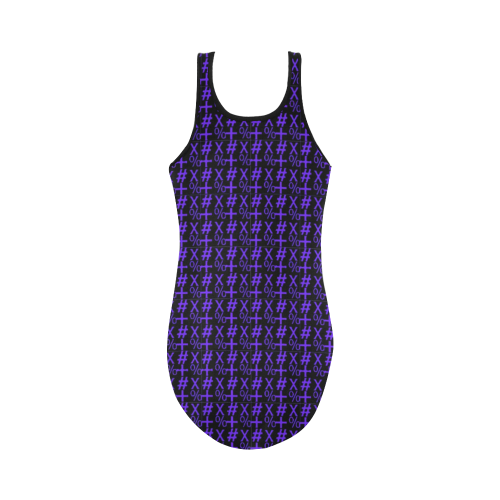 NUMBERS Collection Symbols Purple Vest One Piece Swimsuit (Model S04)