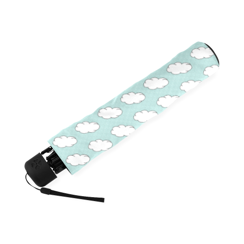 Clouds with Polka Dots on Bleached Coral Foldable Umbrella (Model U01)