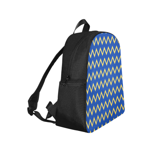chevron Jaune/Bleu Multi-Pocket Fabric Backpack (Model 1684)