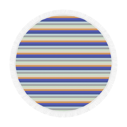 Fun Stripes 3 Circular Beach Shawl 59"x 59"