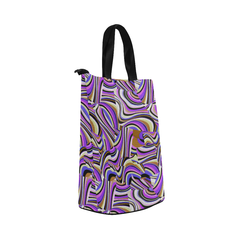 Groovy Retro Renewal - Purple Waves Nylon Lunch Tote Bag (Model 1670)
