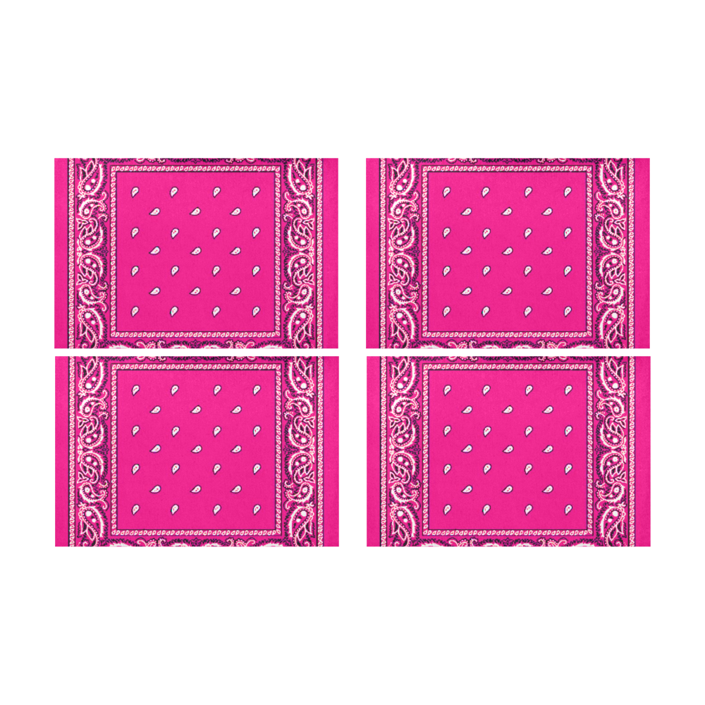 KERCHIEF PATTERN PINK Placemat 12’’ x 18’’ (Set of 4)