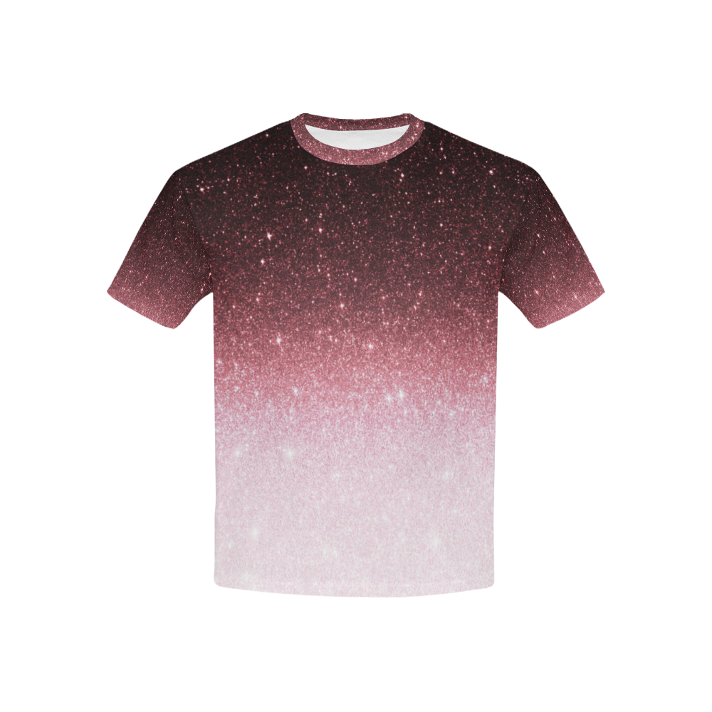 rose gold Glitter gradient Kids' All Over Print T-shirt (USA Size) (Model T40)