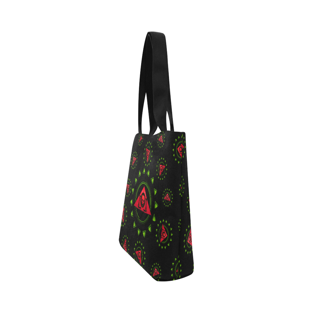 The Lowest of Low Triangle Skull "Roses" Canvas Tote Bag (Model 1657)