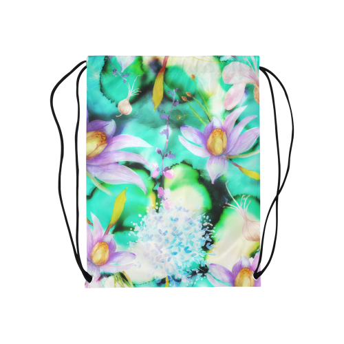 floral cvv Medium Drawstring Bag Model 1604 (Twin Sides) 13.8"(W) * 18.1"(H)