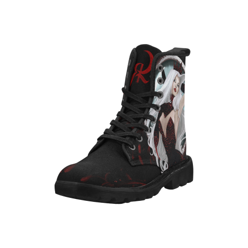 Red Queen Elena Eye Painting Martin Boots for Men (Black) (Model 1203H)