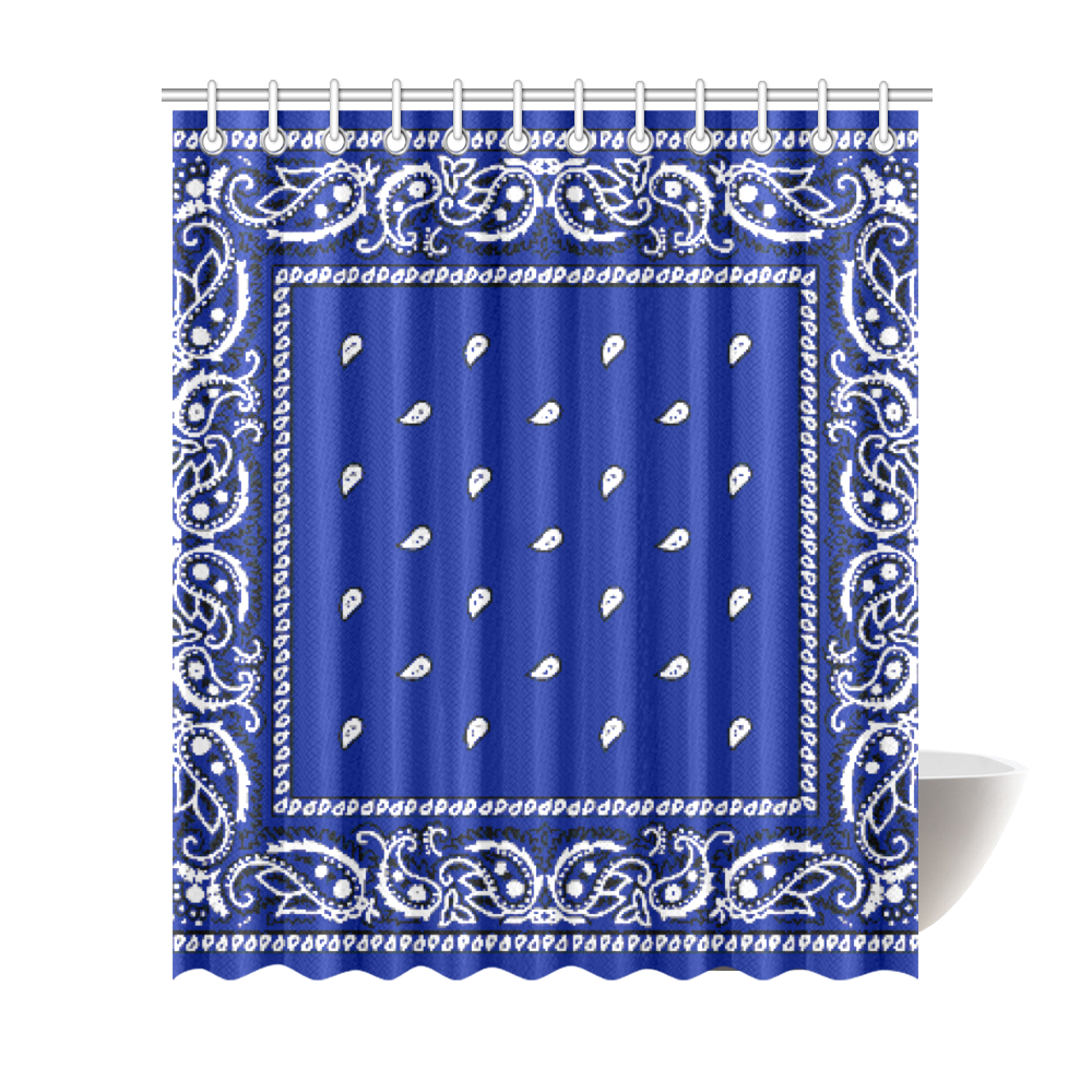 KERCHIEF PATTERN BLUE Shower Curtain 72"x84"
