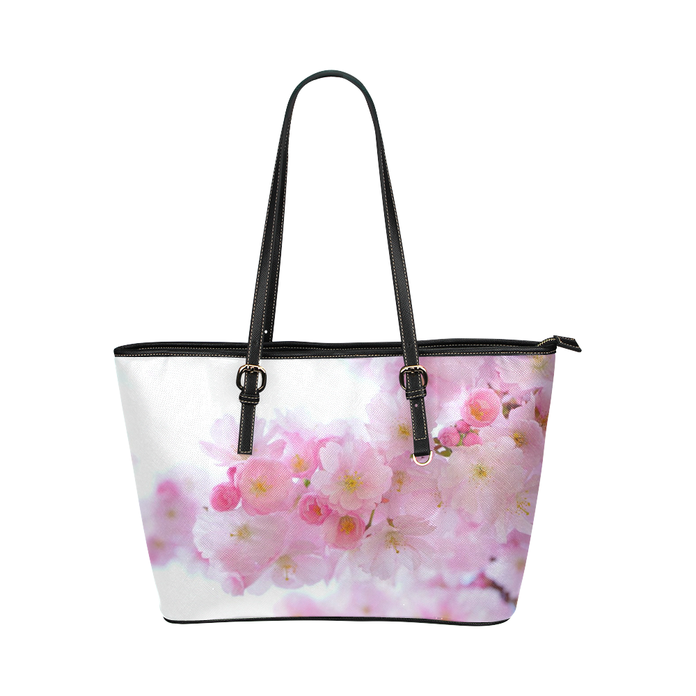 flowers-324175_1920 Leather Tote Bag/Large (Model 1651)