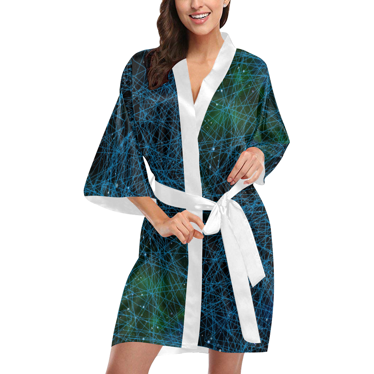 System Network Connection Kimono Robe