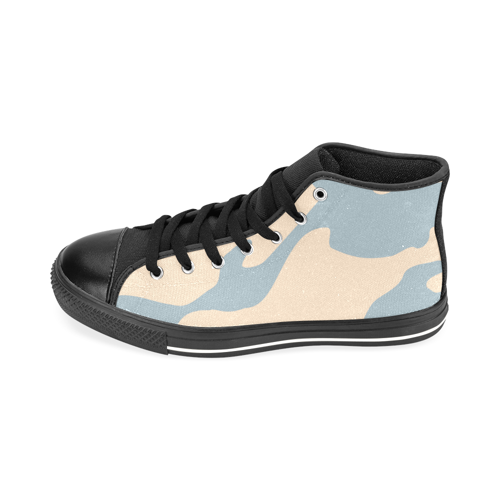 Two-Tone Camo Men’s Classic High Top Canvas Shoes /Large Size (Model 017)