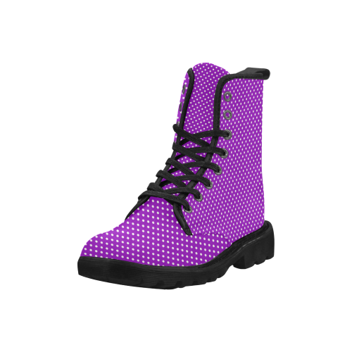 Lavander polka dots Martin Boots for Women (Black) (Model 1203H)