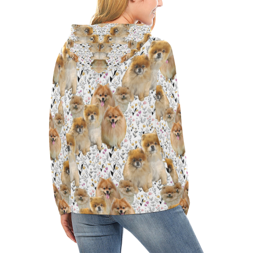 pomeranian hoodie All Over Print Hoodie for Women (USA Size) (Model H13)