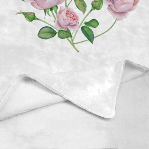 Roses (White) Ultra-Soft Micro Fleece Blanket 54''x70''