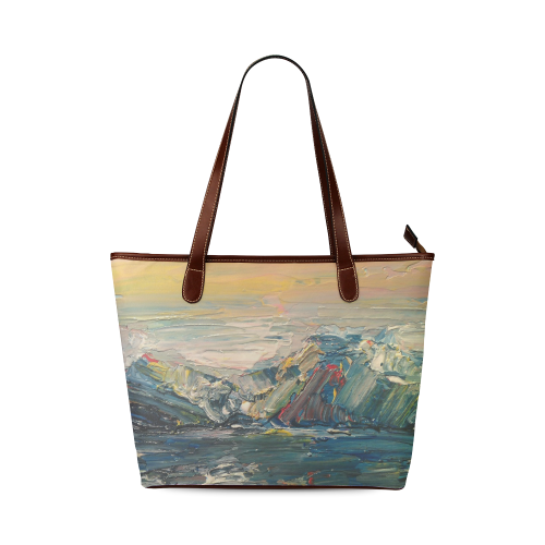 Mountains painting Shoulder Tote Bag (Model 1646)