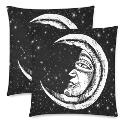 Mystic Moon Custom Zippered Pillow Cases 18"x 18" (Twin Sides) (Set of 2)
