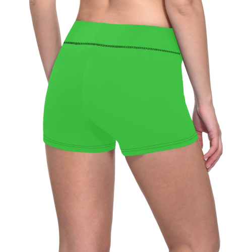 color lime green Women's All Over Print Short Leggings (Model L28)