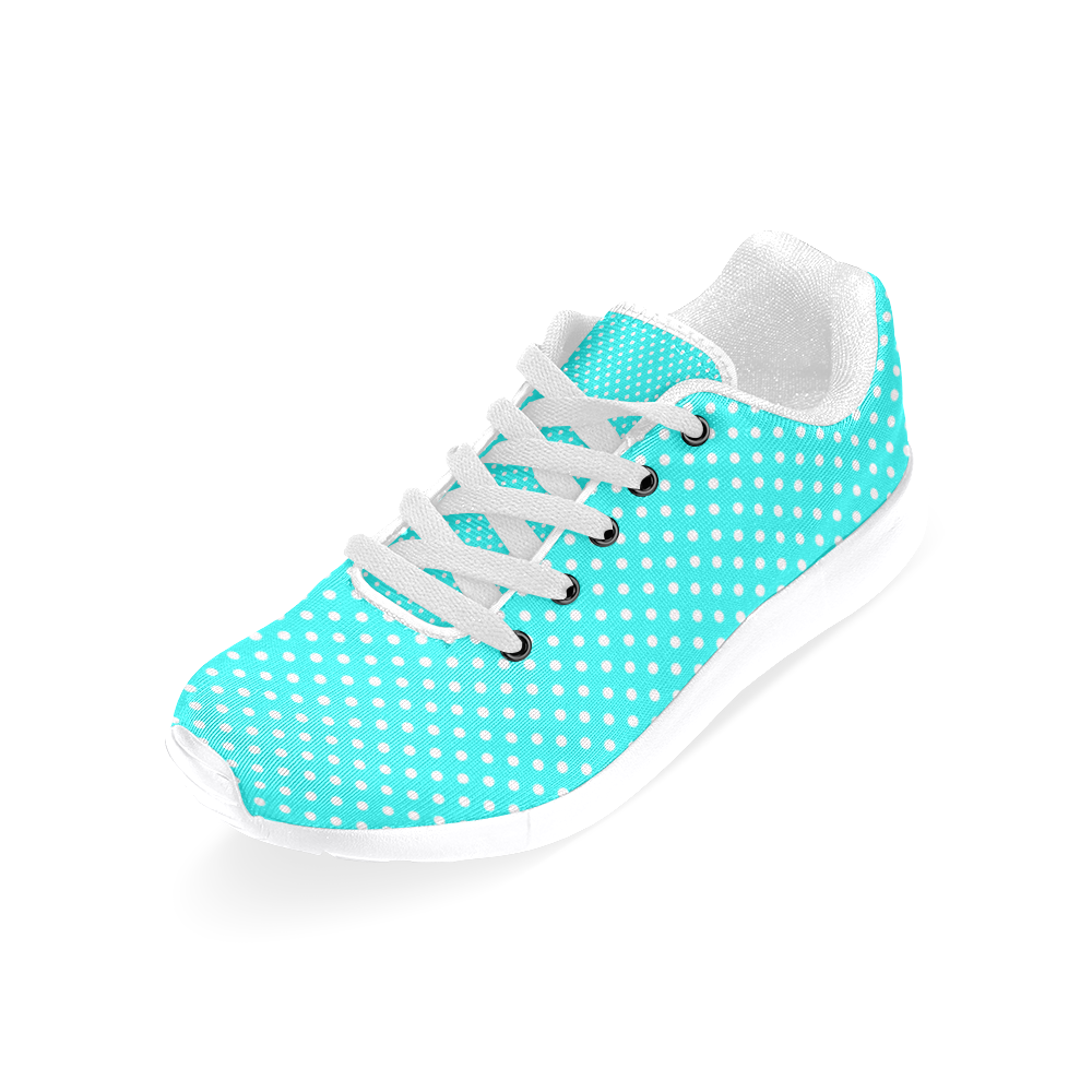 Baby blue polka dots Women's Running Shoes/Large Size (Model 020)