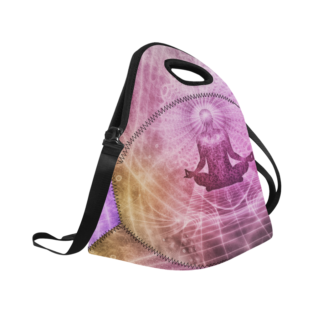 meditation spiritual yoga graphic art Neoprene Lunch Bag/Large (Model 1669)