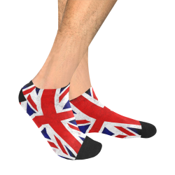 United Kingdom Union Jack Flag - Grunge 2 Men's Ankle Socks