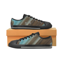 Blond and blue Design Women's Classic Canvas Shoes (Model 018)