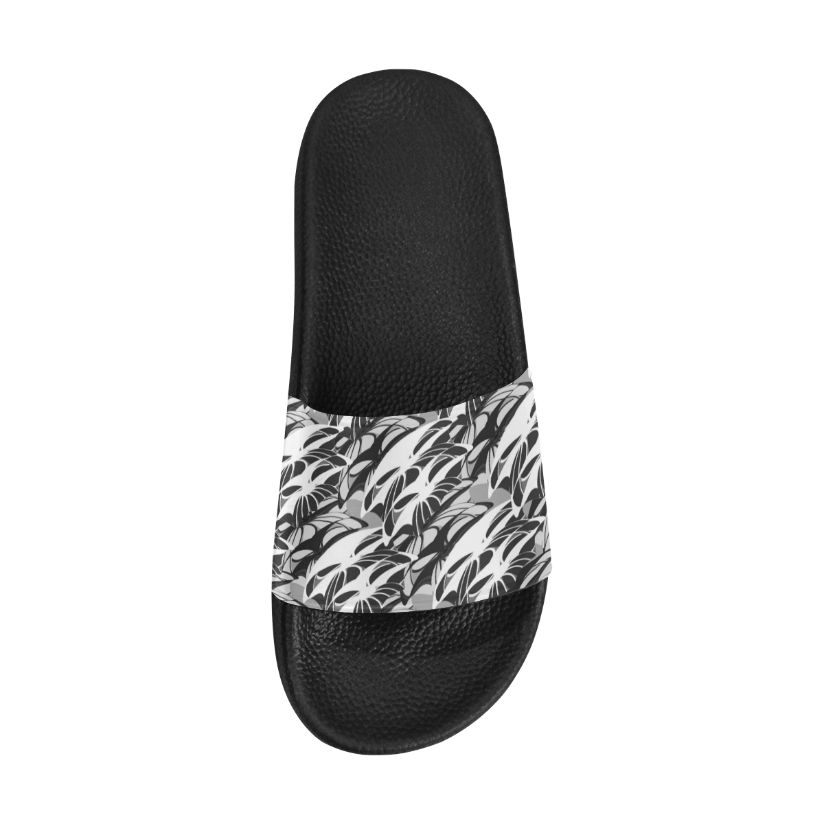 Alien Troops - Black & White Men's Slide Sandals/Large Size (Model 057)
