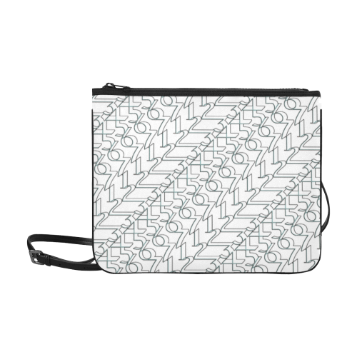 NUMBERS Collection 1234567 White/Outline Slim Clutch Bag (Model 1668)
