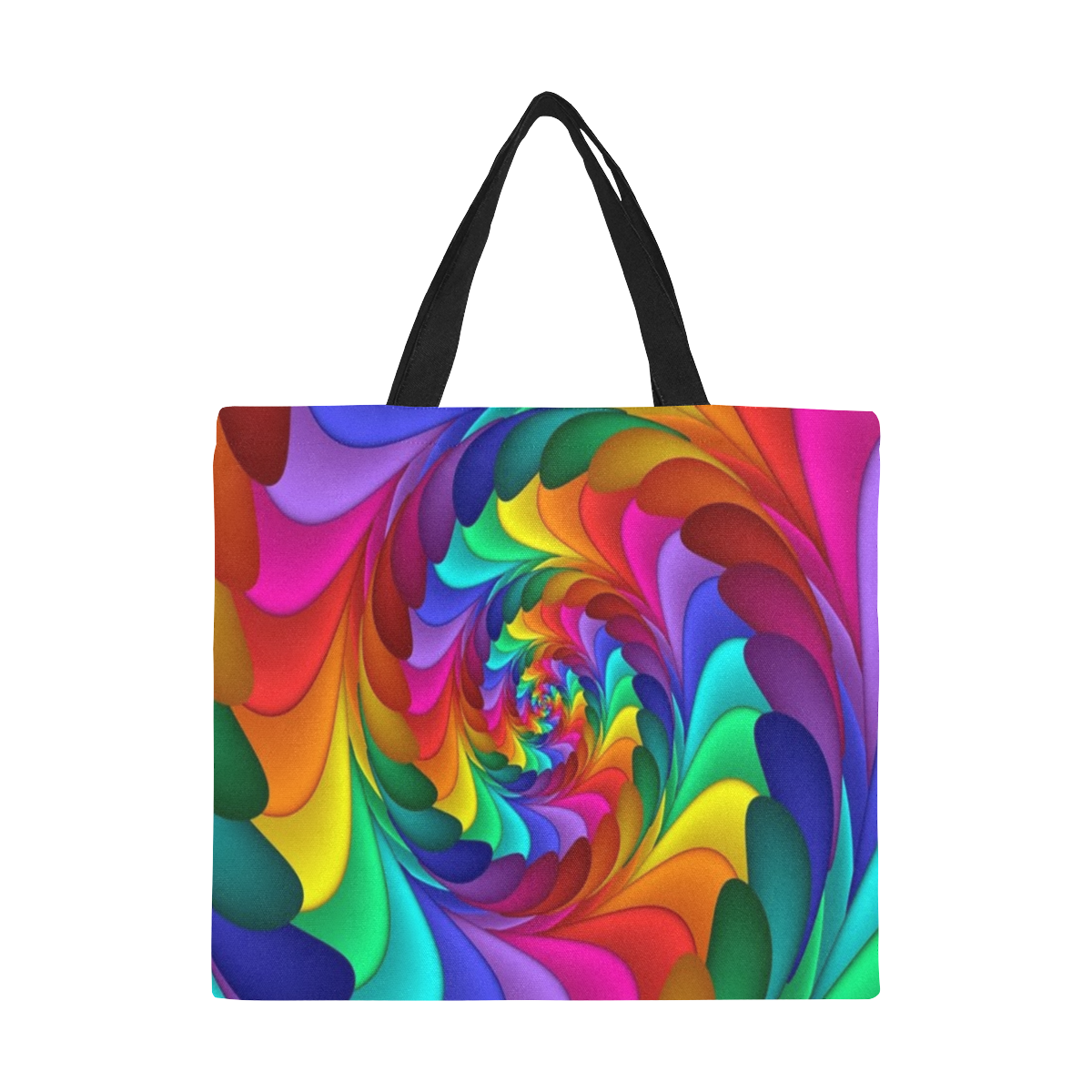 RAINBOW CANDY SWIRL All Over Print Canvas Tote Bag/Large (Model 1699)