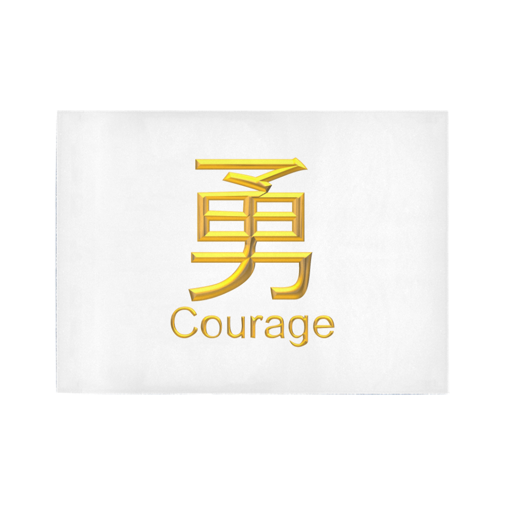 SQ-Golden  Asian Symbol for Courange Area Rug7'x5'