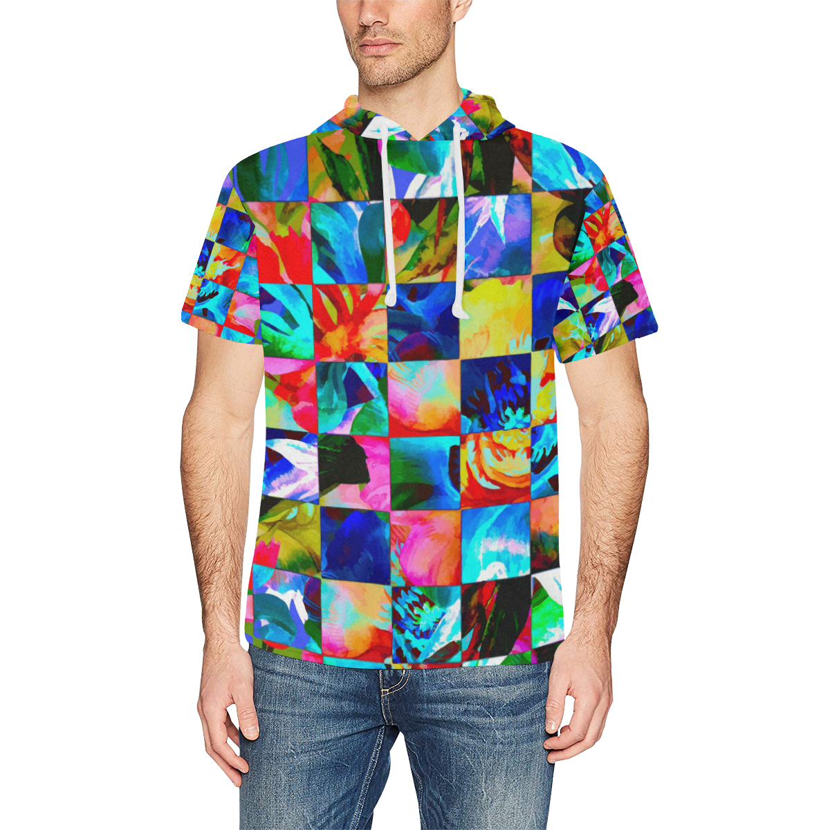 Greenhouse All Over Print Short Sleeve Hoodie for Men (Model H32)
