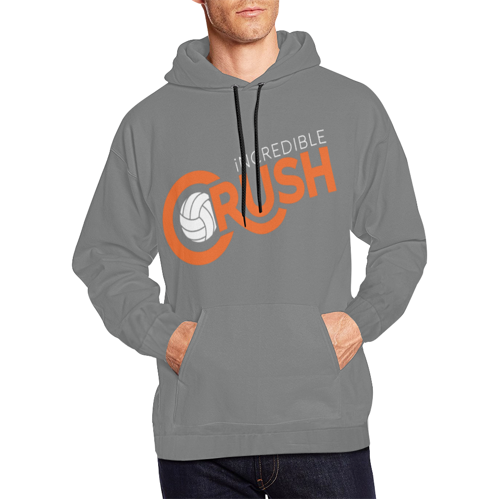 Crush Logo Hoodie- Grey Tilt All Over Print Hoodie for Men (USA Size) (Model H13)