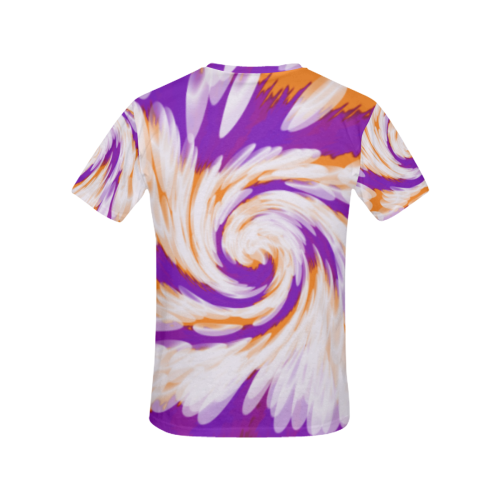 Purple Orange Tie Dye Swirl Abstract All Over Print T-Shirt for Women (USA Size) (Model T40)