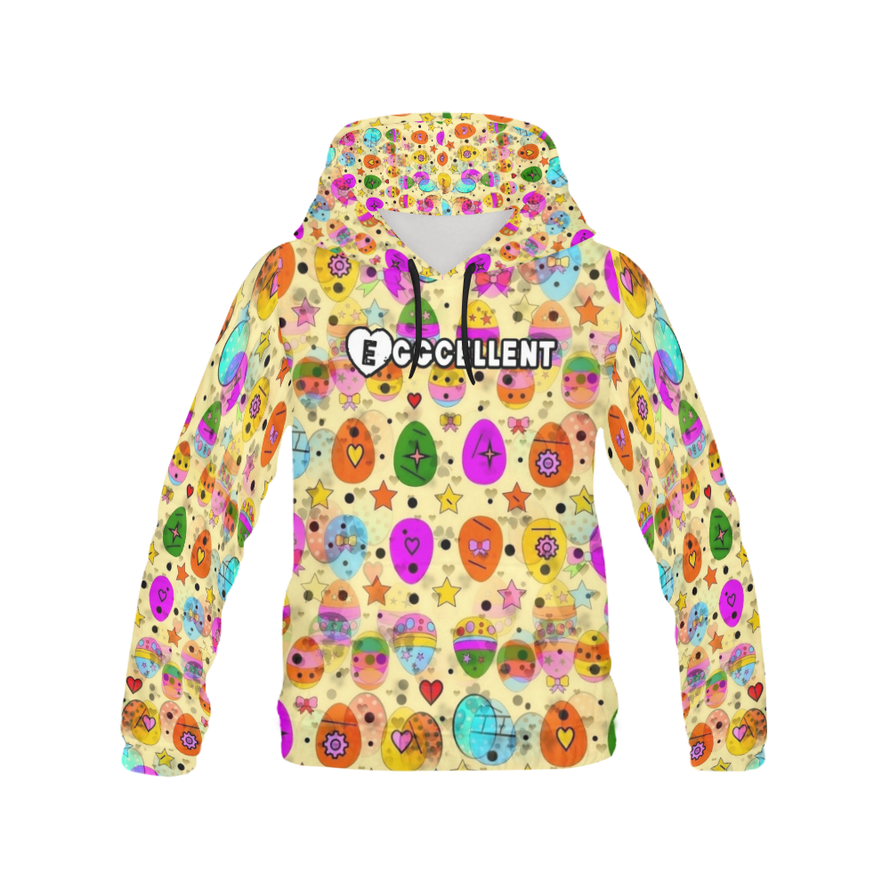 Eggcellent Popart by Nico Bielow All Over Print Hoodie for Men/Large Size (USA Size) (Model H13)