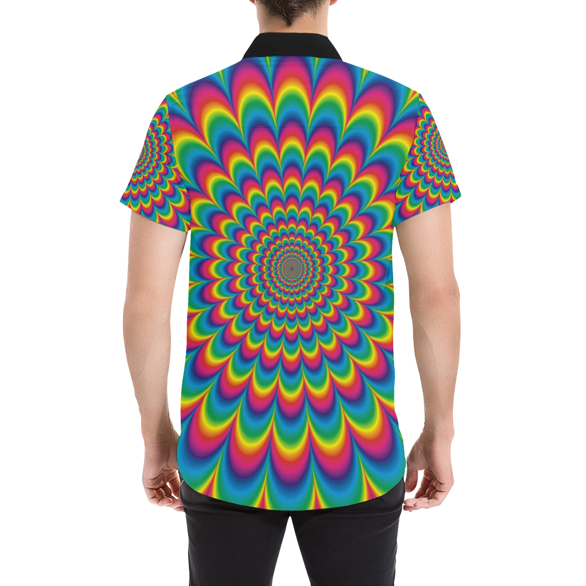 Crazy Psychedelic Flower Power Mandala Men's All Over Print Short Sleeve Shirt (Model T53)
