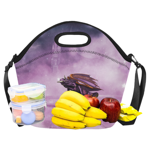 Wonderful violet dragon Neoprene Lunch Bag/Large (Model 1669)