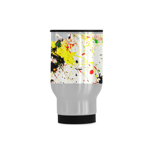 Yellow & Black Paint Splatter Travel Mug (14oz)