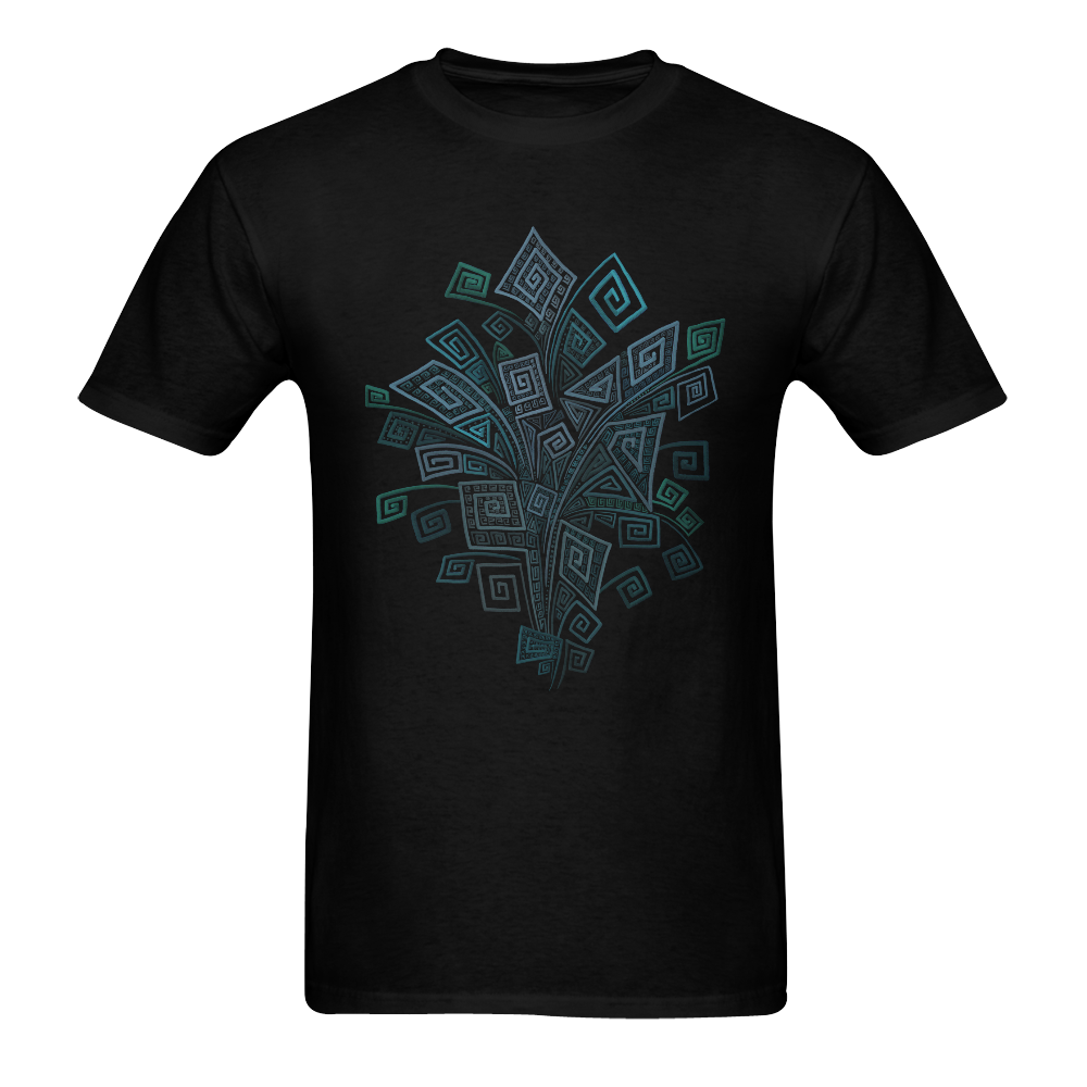 3D Psychedelic Abstract Square Spirals Men's T-Shirt in USA Size (Two Sides Printing)
