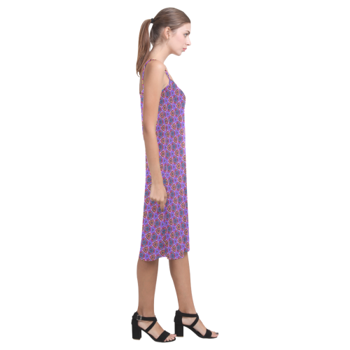 Purple Doodles - Hidden Smiles Alcestis Slip Dress (Model D05)